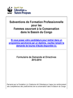 2013-14 Subventions de Formation Professionnelle pour les Femmes Oeuvrant a la Conservation dans le Bassin Du Congo Brochure
