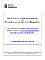 2013 Train Scholarship Application for Women in the Congo Basin Brochure