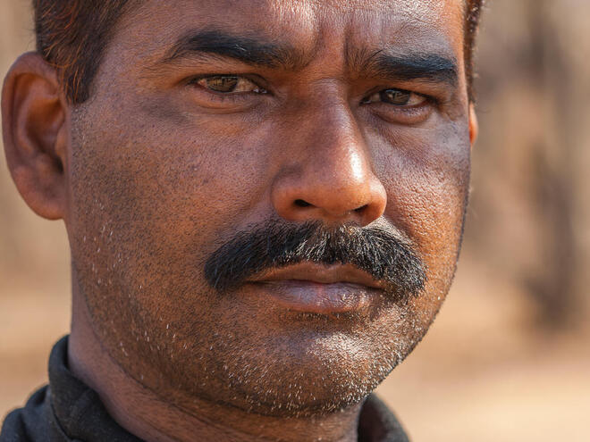 Portrait image of park ranger in Ranthambore National Park, India