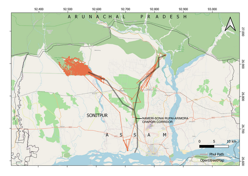 Map showing path of Phul