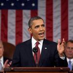 President Obama during a state of the union address 