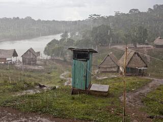 Rain drenched village in Peru