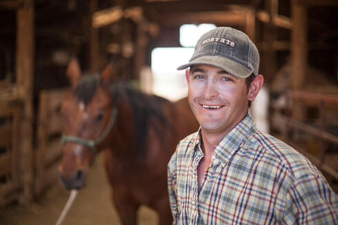 Rancher in his barn