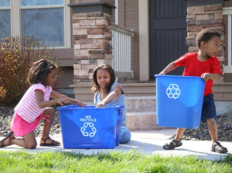 children recycling