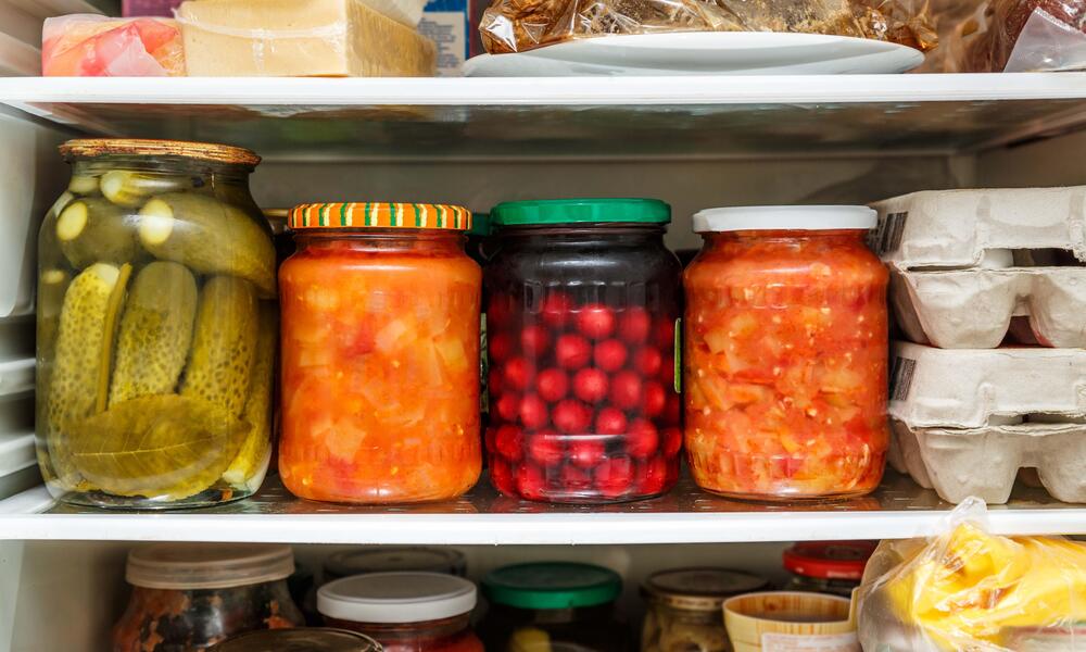 a refrigerator shelf