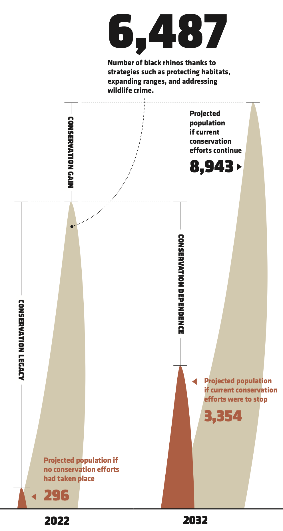 Chart showing rhino statistics in study