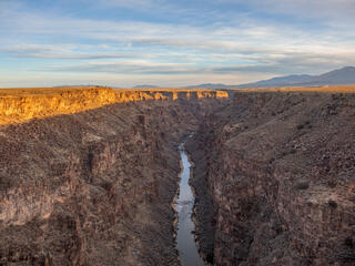 A view down a deep river gorge