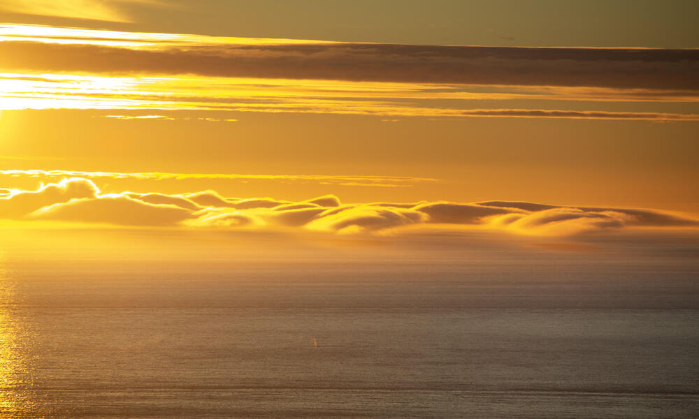 A bright orange sunset