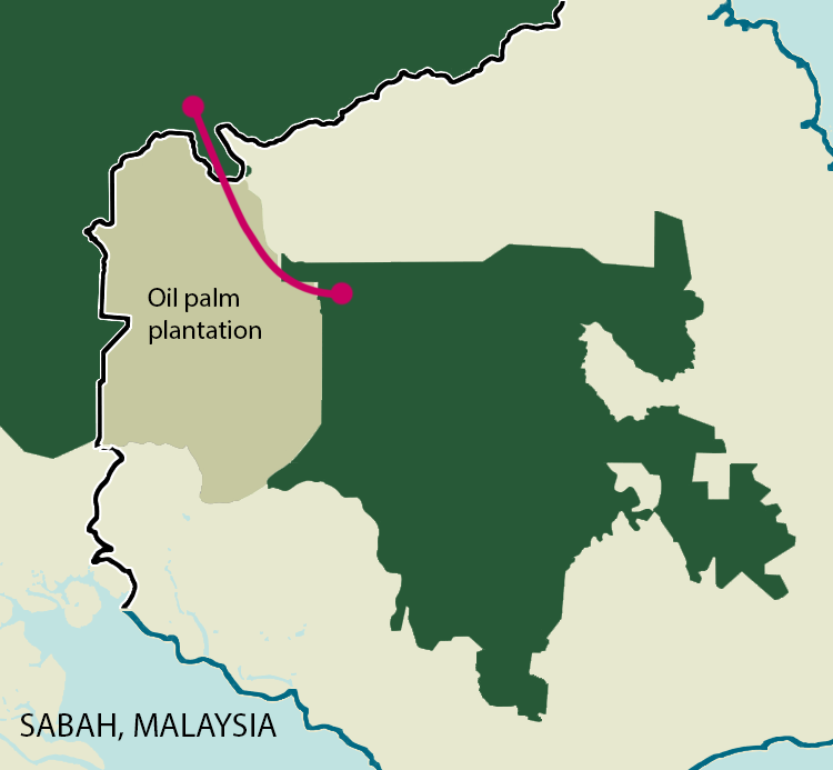 Map showing Sabah region