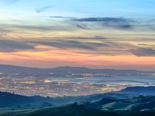 Landscape photo of city lights in valley