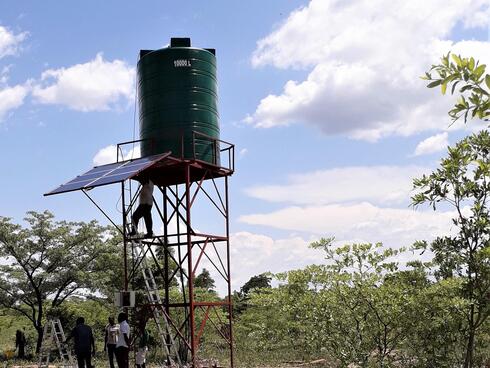New solar powered water source drilled for the Kapau community in KAZA.