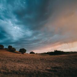 Stormy sunrise over the Badlands