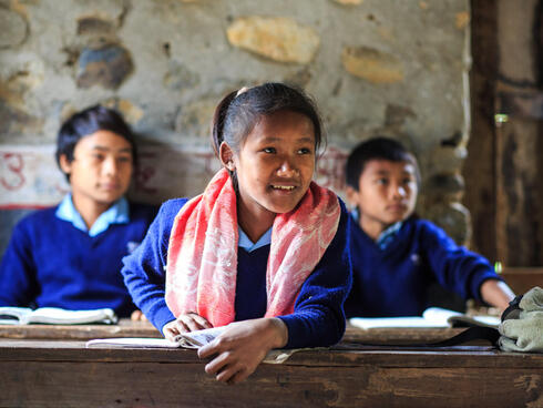 Student Shanti Bote sitting in a classroom.