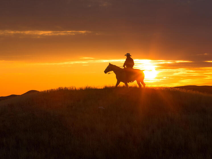 Lyle Perman on his family ranch in Lowry, South Dakota.