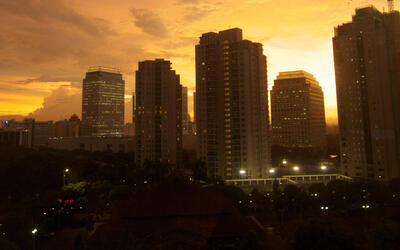 Skyline sunset Jakarta, Indonesia