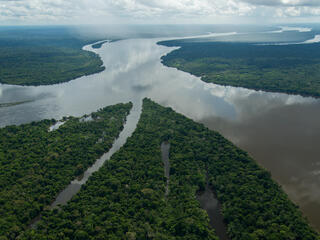 Rivers mouth of Teles Pires and Juruena, forming the Tapajos River.