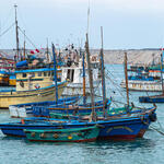 Cluster of fishing boats