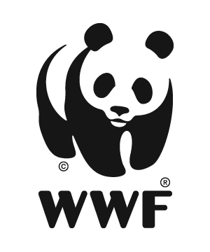 The World Wildlife Fund logo - a black and white illustration of a panda with the acronym WWF