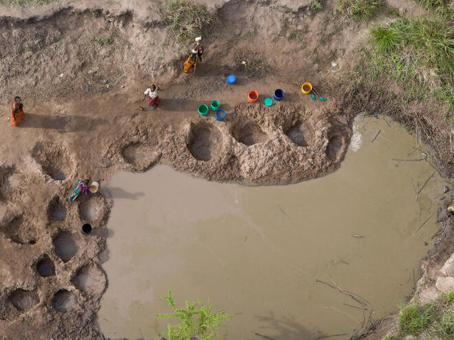 Water wells in Selous, Tanzania