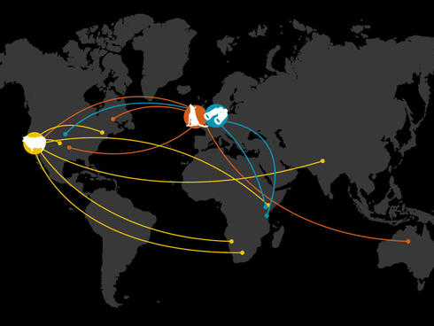 Map illustrating the vast network of wildlife trafficking