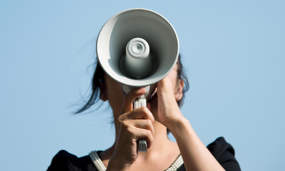 Woman on Megaphone