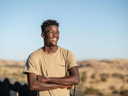 Employee  Portrait of Carlos Clemens at the Doro Nawas camp Damaraland, Namibia.