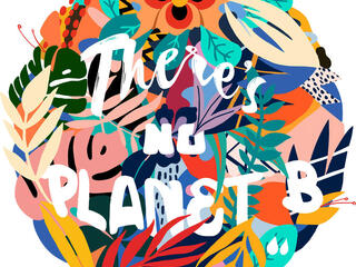 Colorful illustration saying there is no planet B