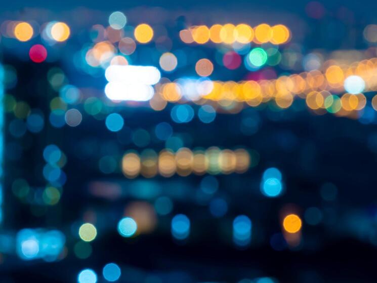 A blurry cityscape