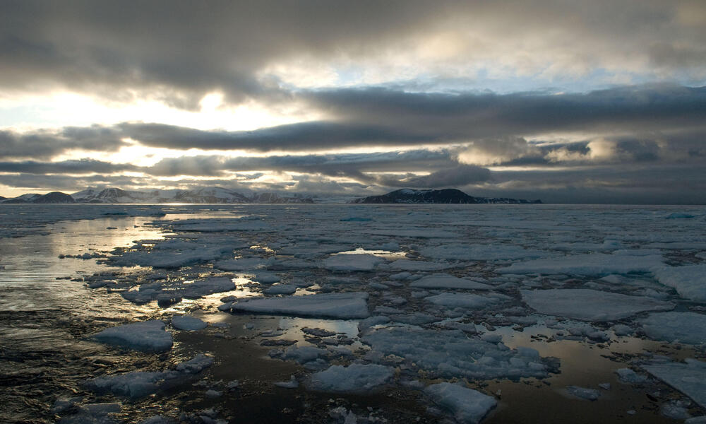 Climate change leads to the loss of sea ice in the Arctic, which leads to an increase in sea level rise.