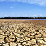 Ilha do Caju, state of Maranhão, Brazil severely affected by droughts causing cracked soil.