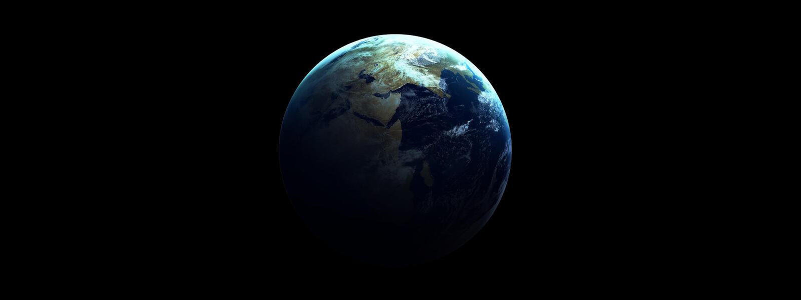View of the earth in darkness