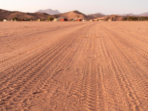 elephant tracks seen outside of De Riet village_Namibia