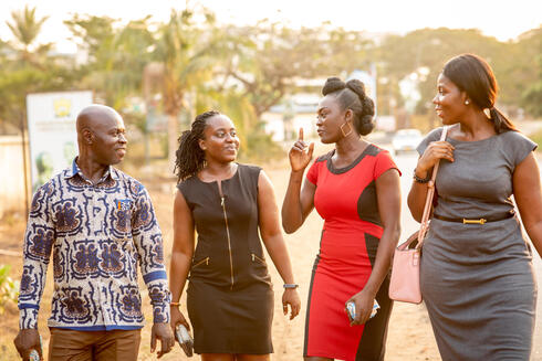 Yeboah, Akua, and observers Sandra Fynn and Tracy Addotey