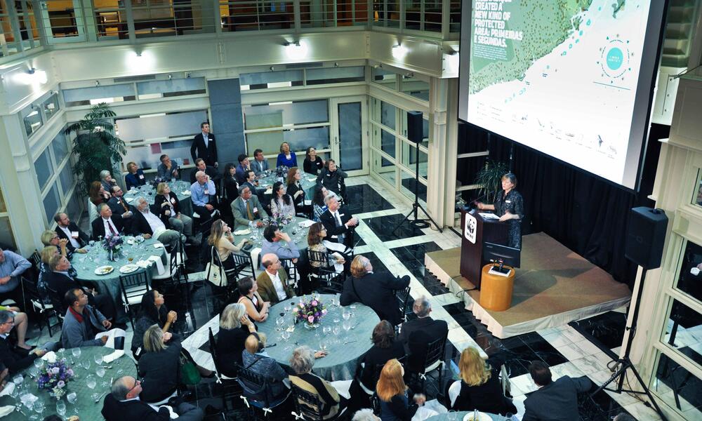 The first day wrapped up with a reception and dinner in the atrium of WWF’s headquarters building—giving Partners a chance to unwind, network and learn about the CARE-WWF Alliance and its work to create a sustainable future for rural communities that live