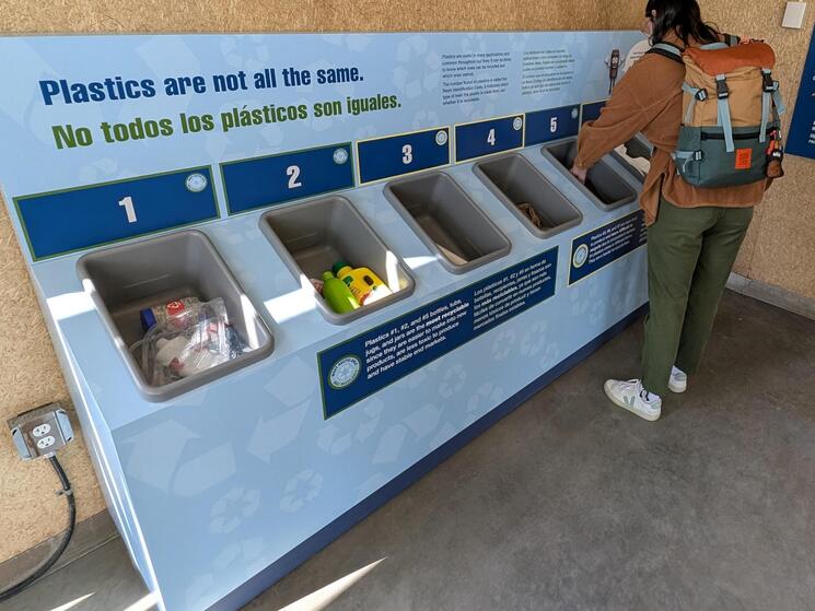 A receptacle for different types of recycling