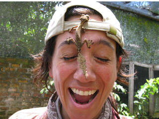 Mittermeier with lizard