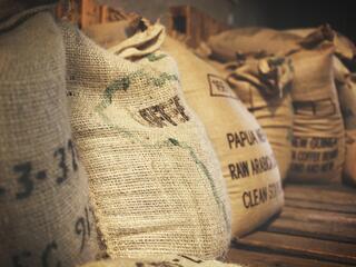 bulk sacks of coffee