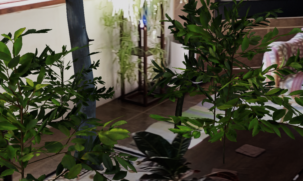 a screenshot of the WWF Forest App being used with a forest appearing in a living room space