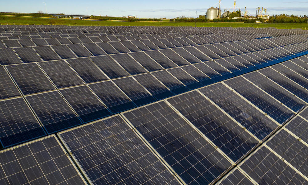Rows of solar panels