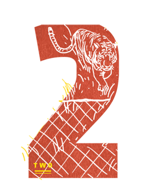 Number two with a tiger illustration