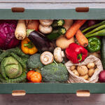 Box full of vegetables