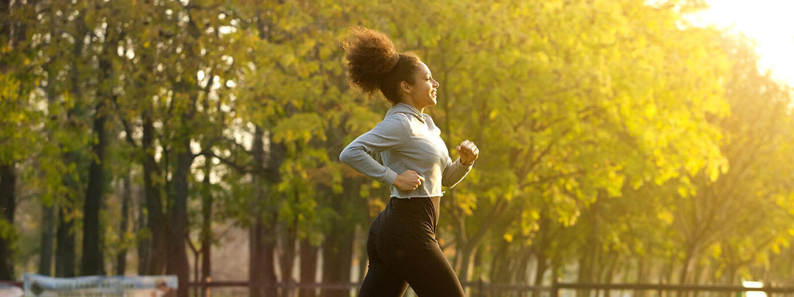 young woman running